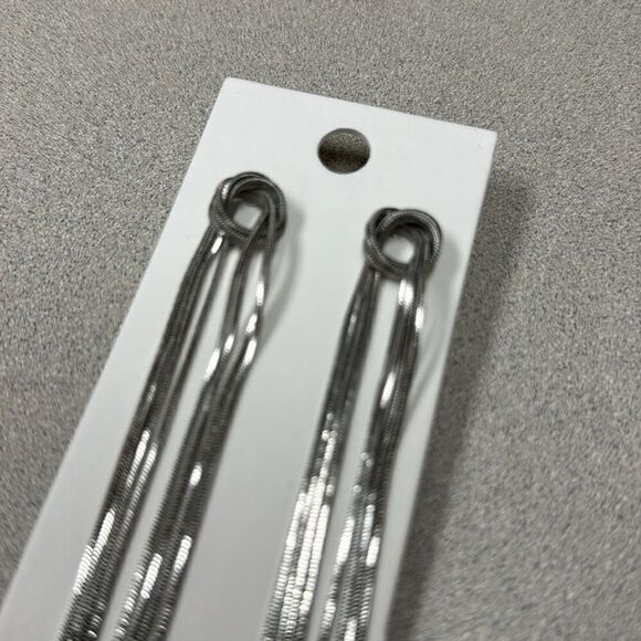 Express silvertone chain earrings - Picture 3 of 5